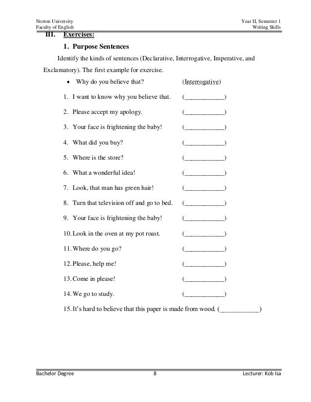 Printables Imperative And Exclamatory Sentences Worksheet compound sentence group m6bachelor degree 7 lecturer kob isa 8