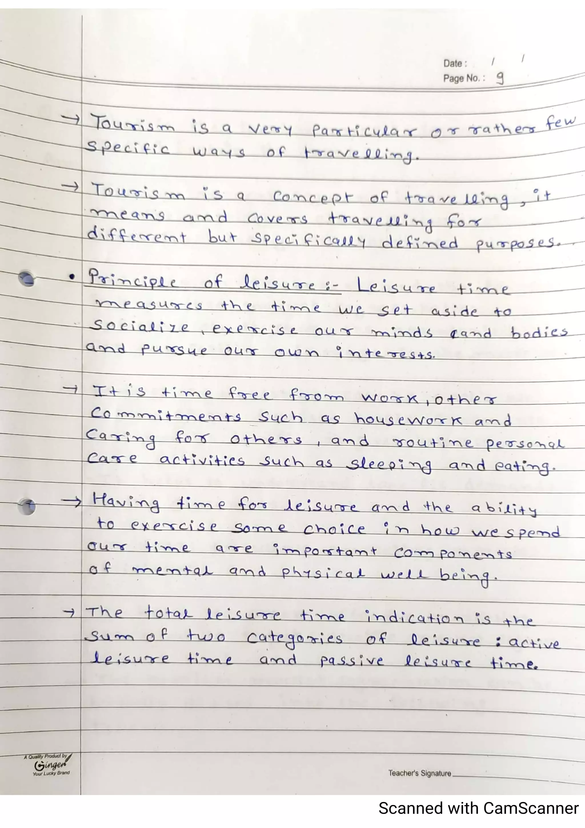 Tourism Planning & Development Notes