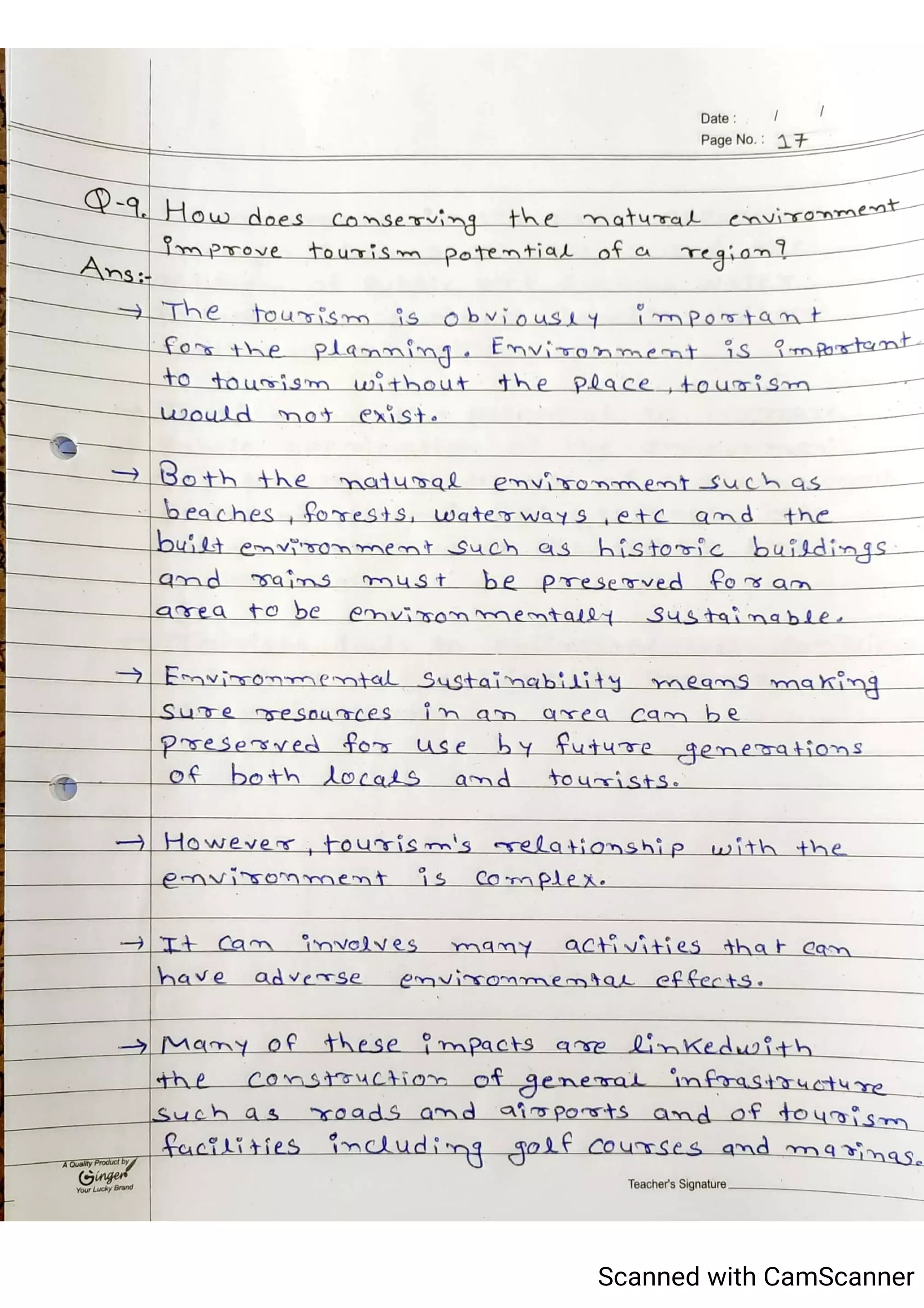 Tourism Planning & Development Notes