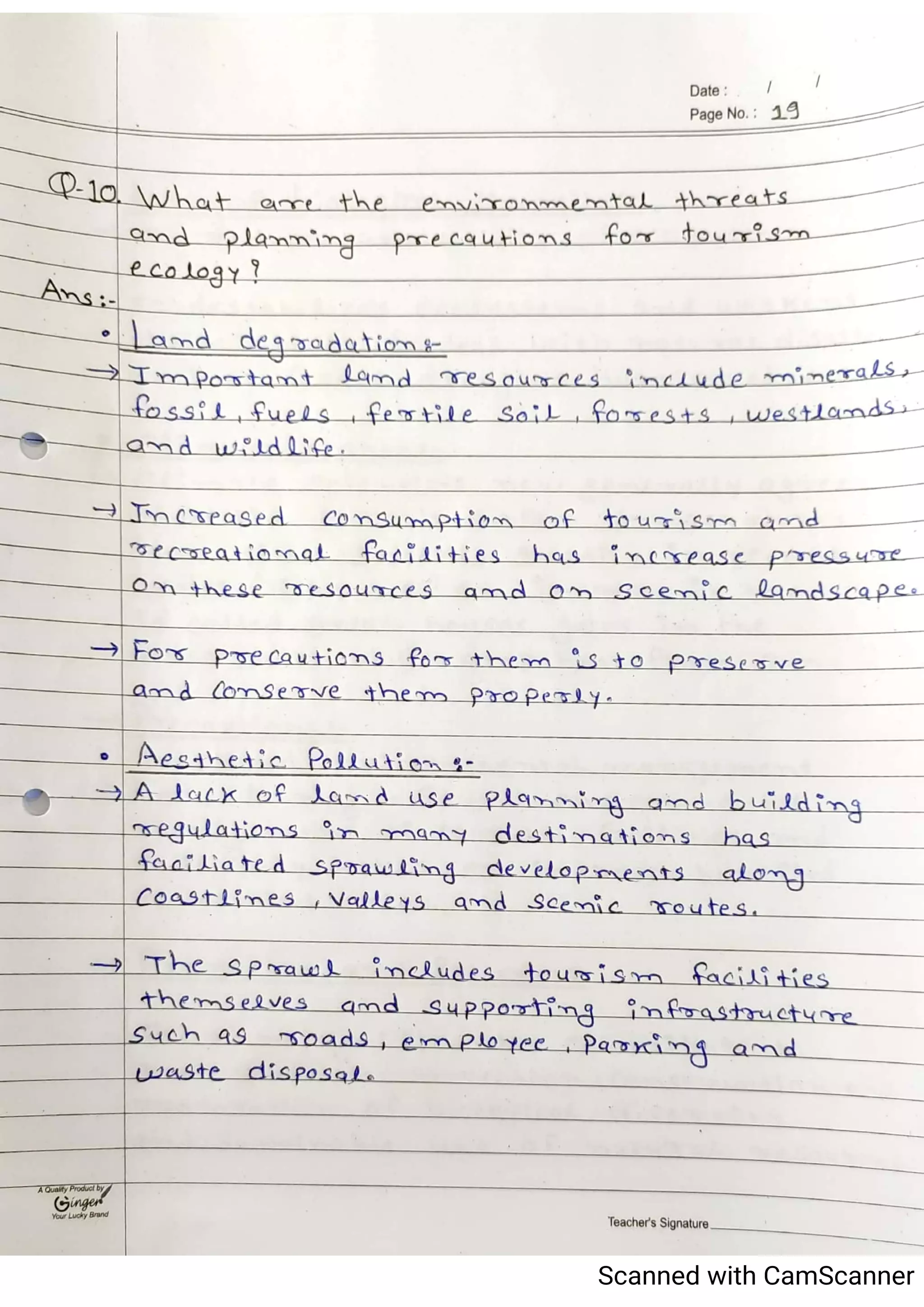 Tourism Planning & Development Notes