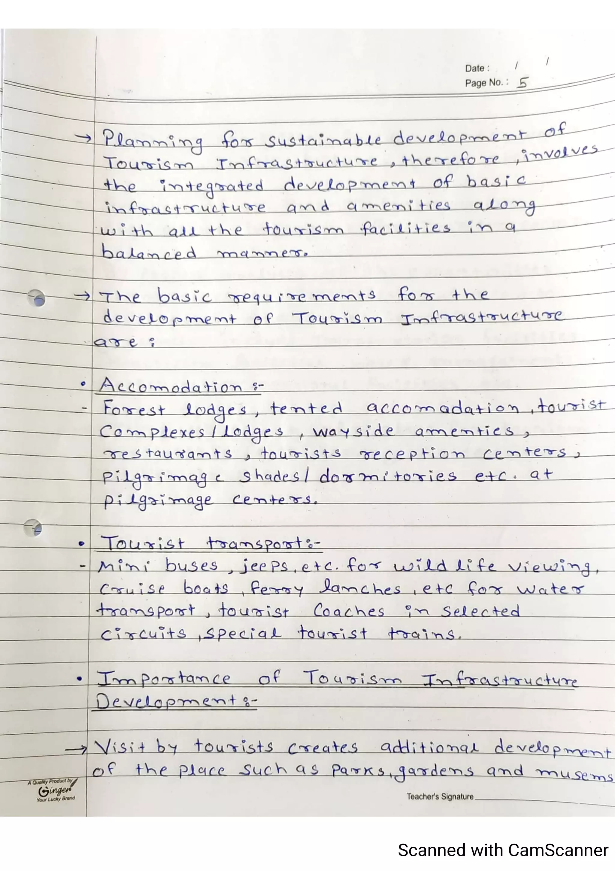 Tourism Planning & Development Notes