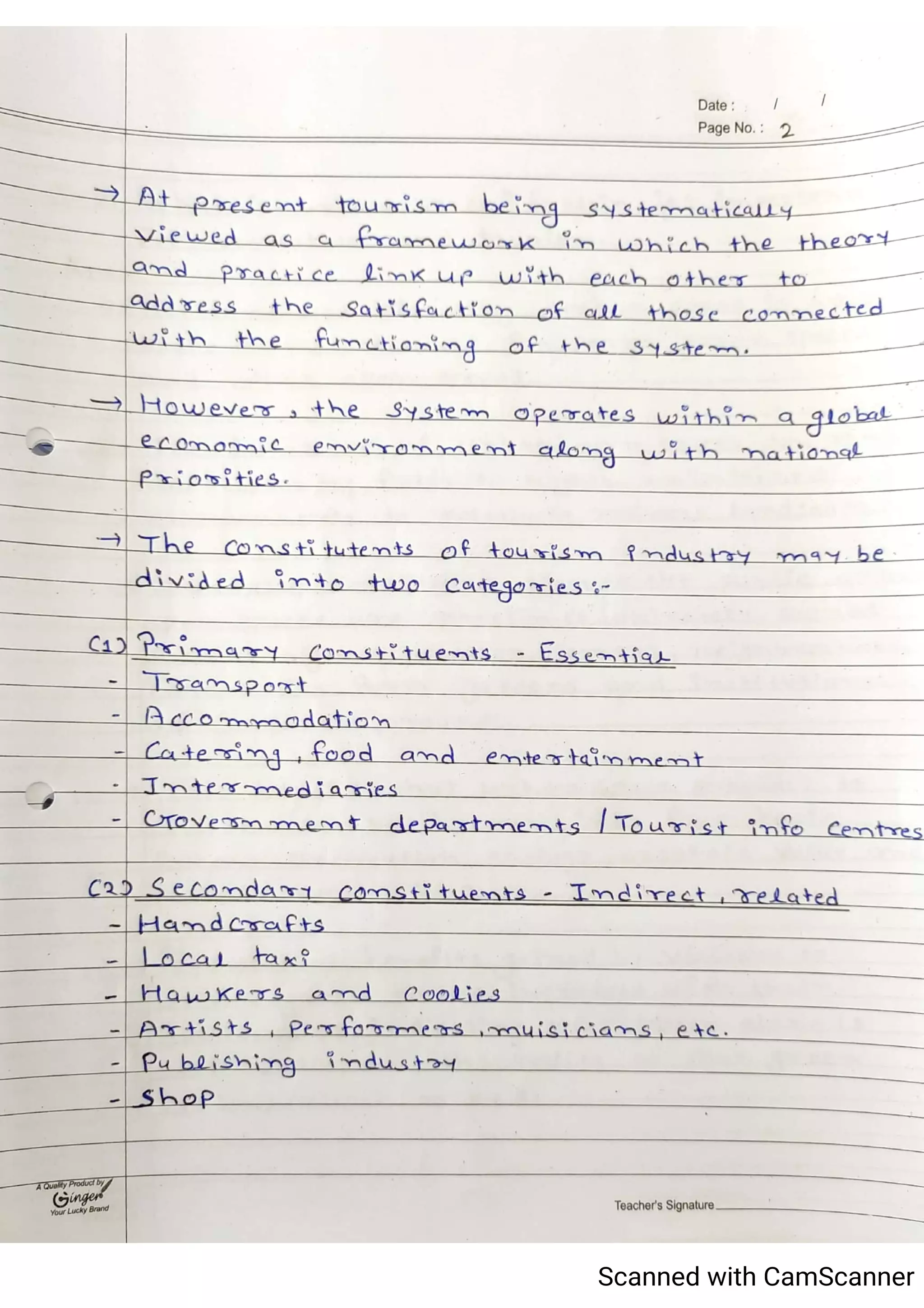 Tourism Planning & Development Notes