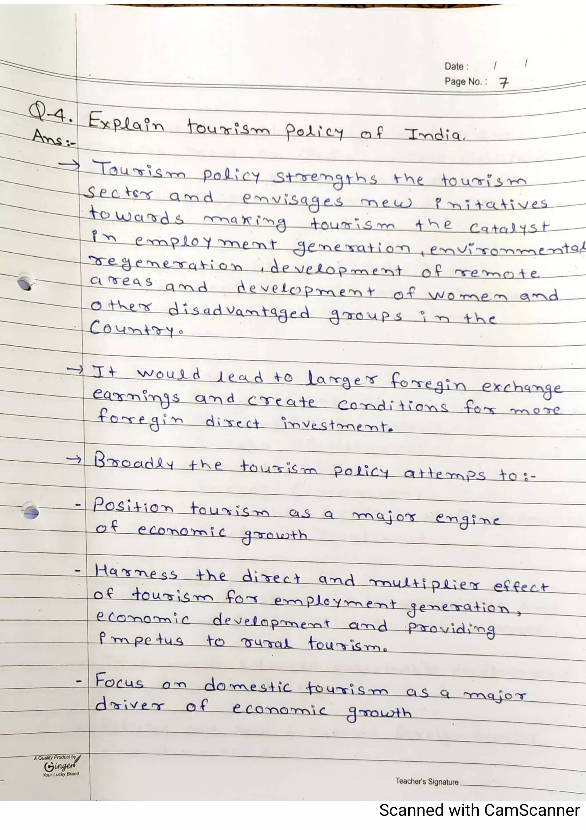 Tourism Planning & Development Notes