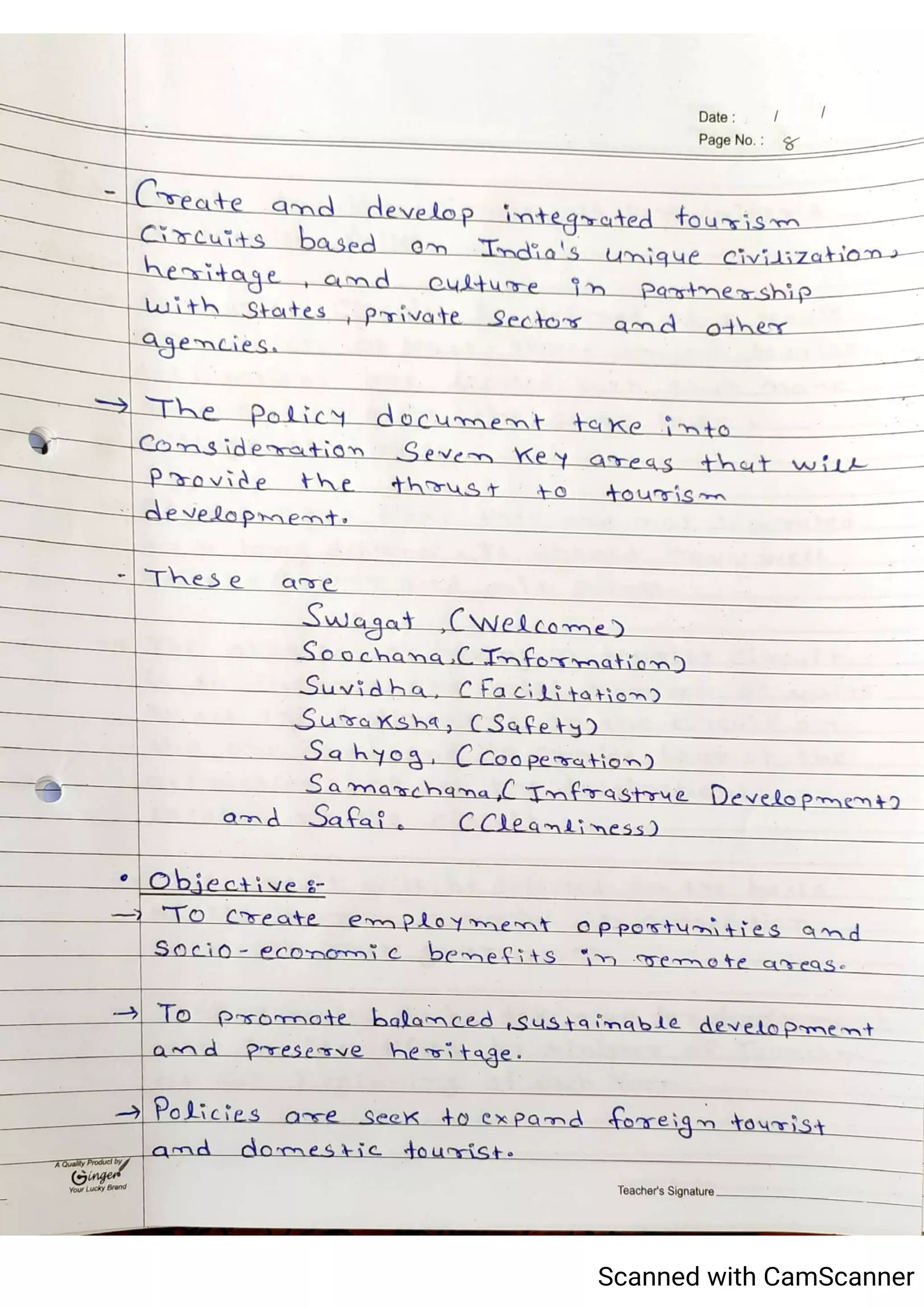 Tourism Planning & Development Notes
