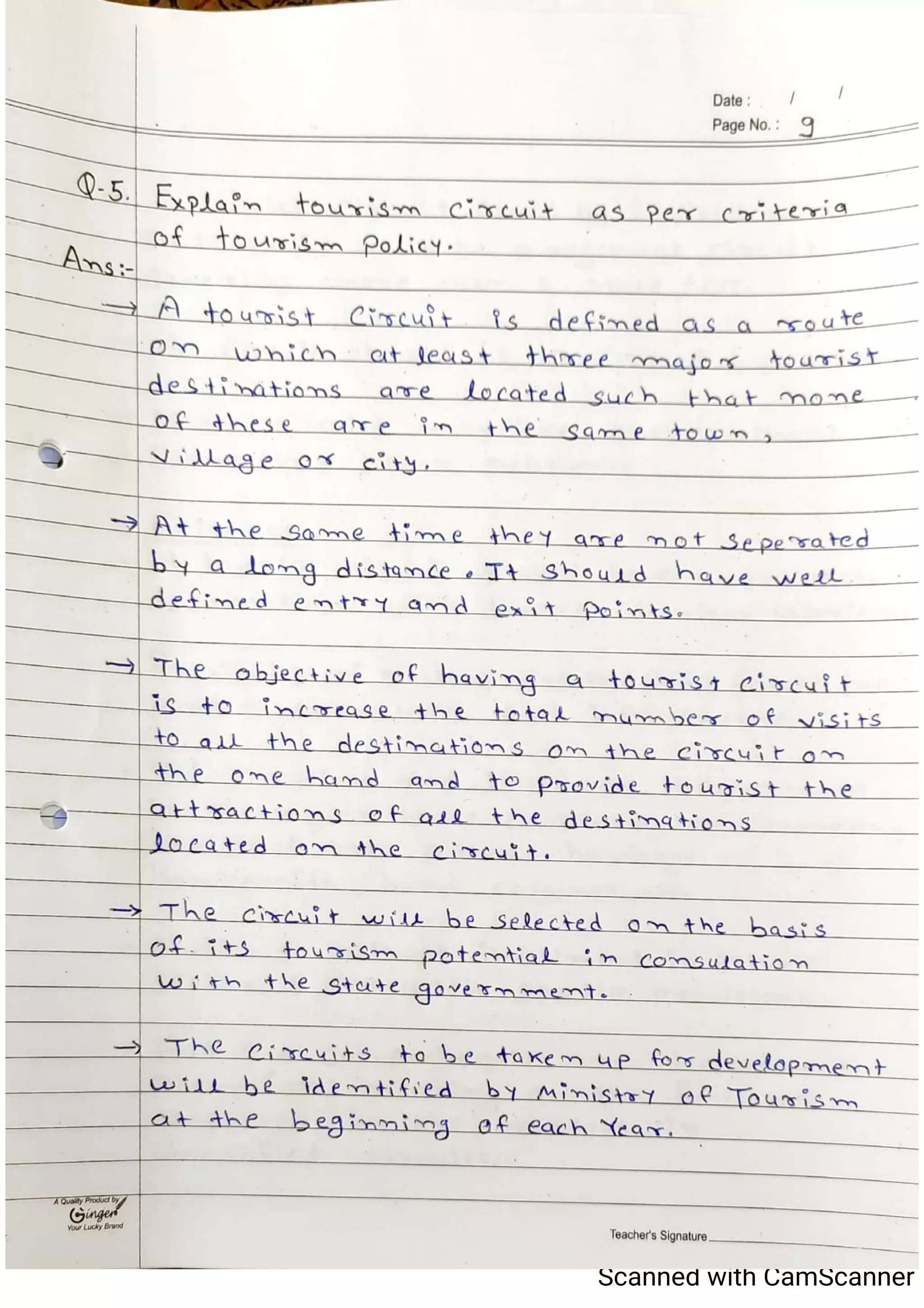 Tourism Planning & Development Notes