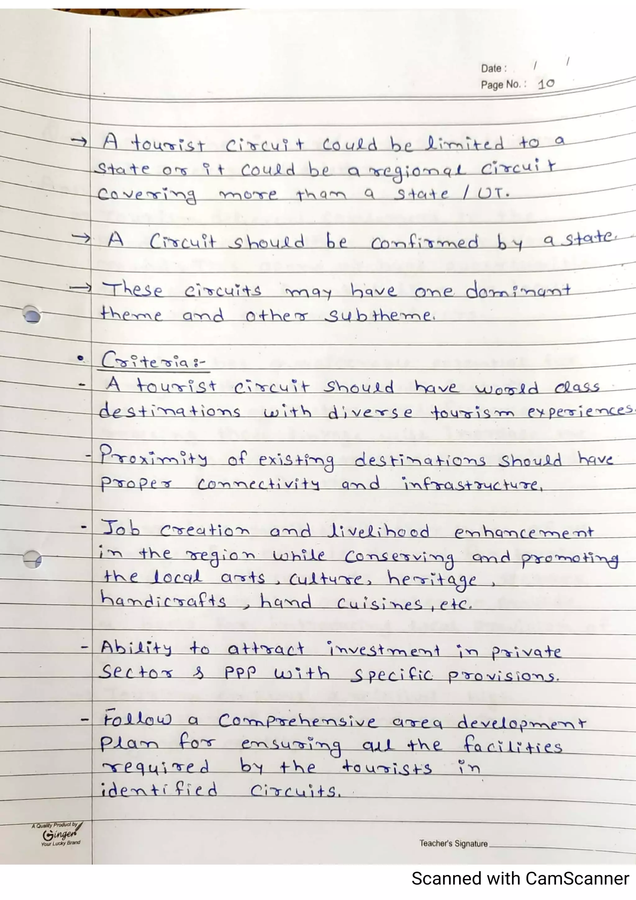 Tourism Planning & Development Notes