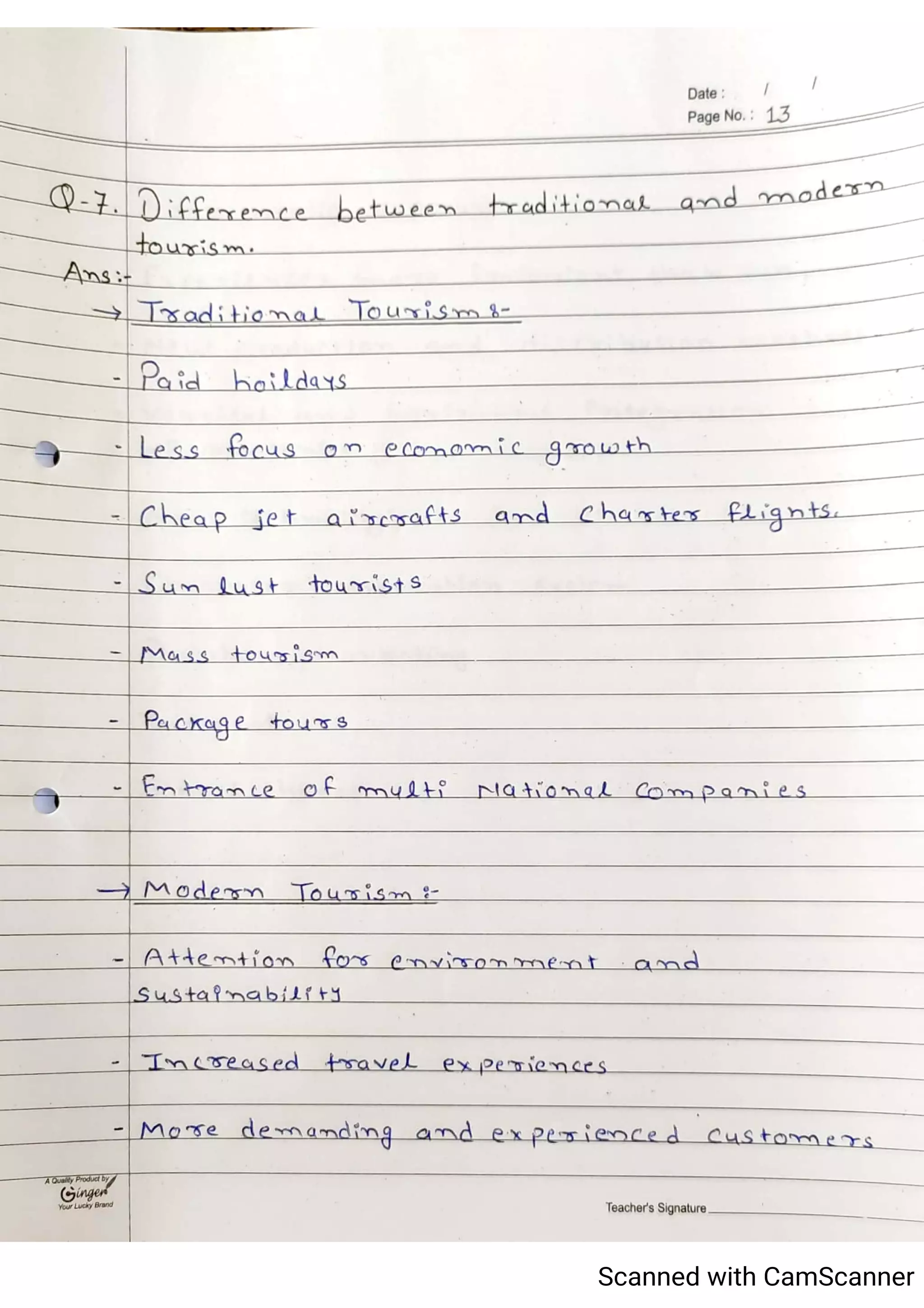 Tourism Planning & Development Notes