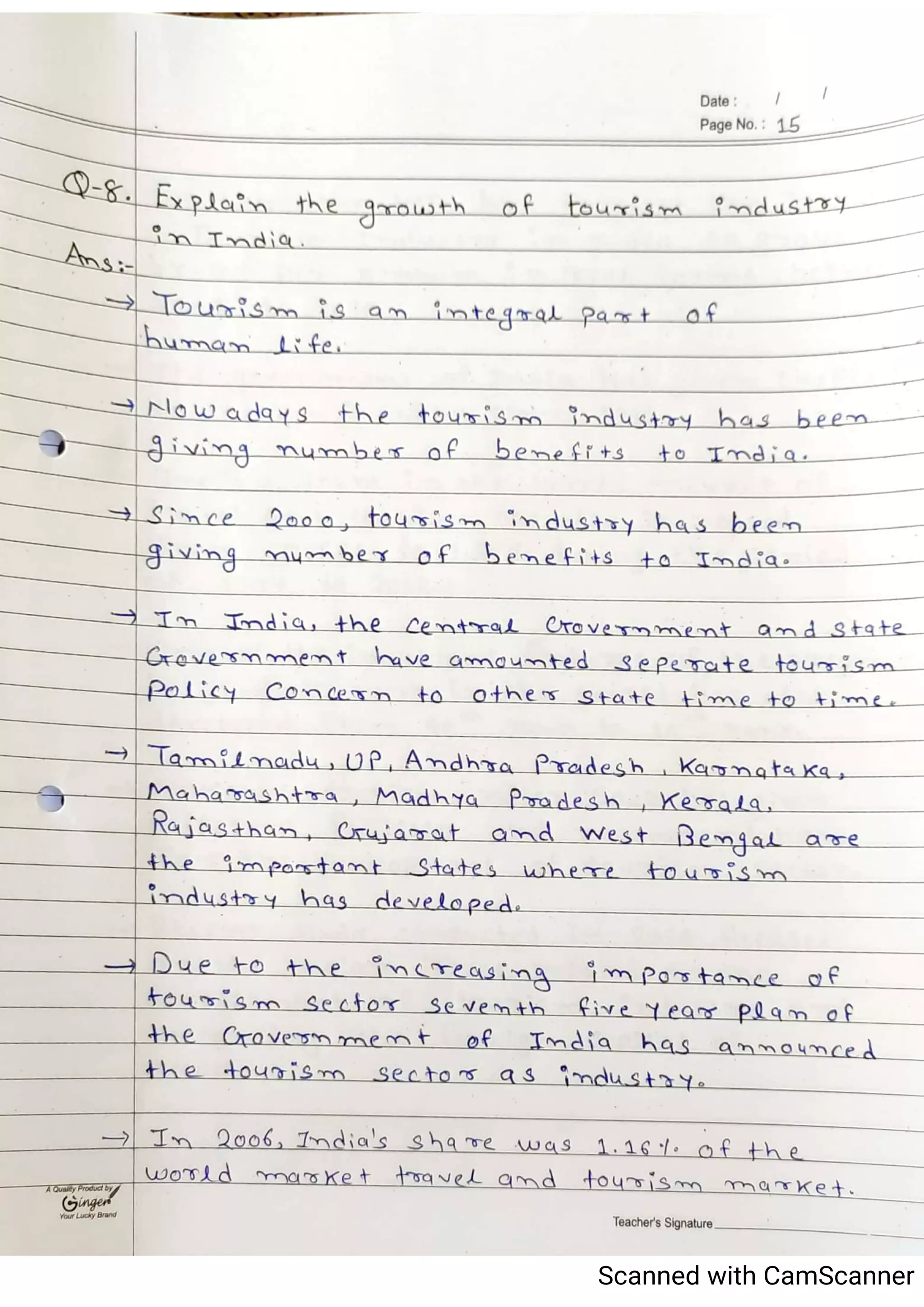 Tourism Planning & Development Notes