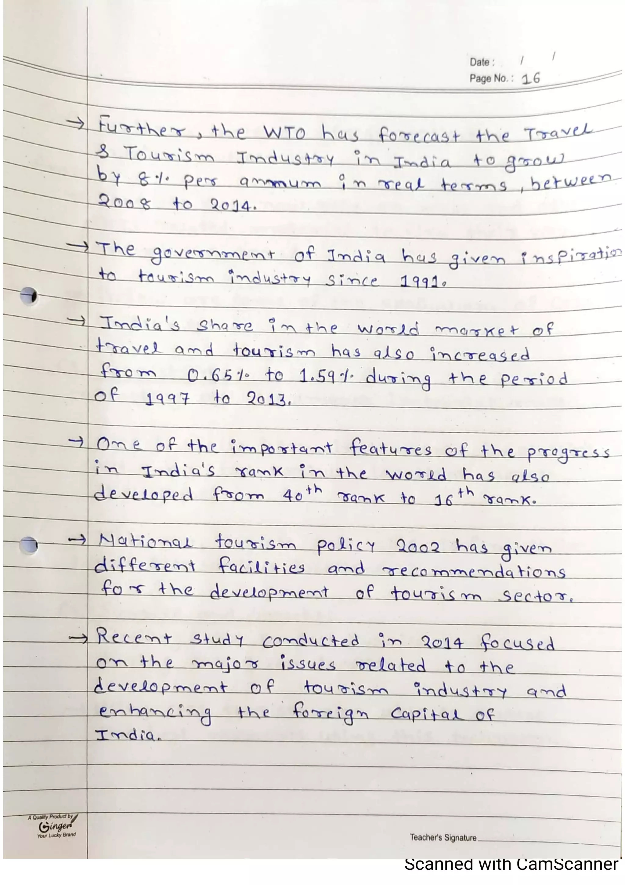 Tourism Planning & Development Notes