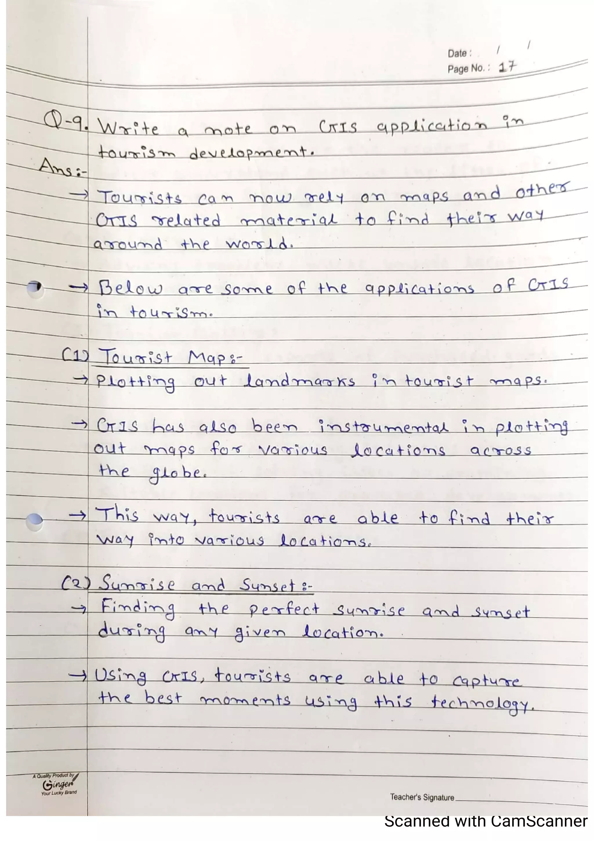 Tourism Planning & Development Notes