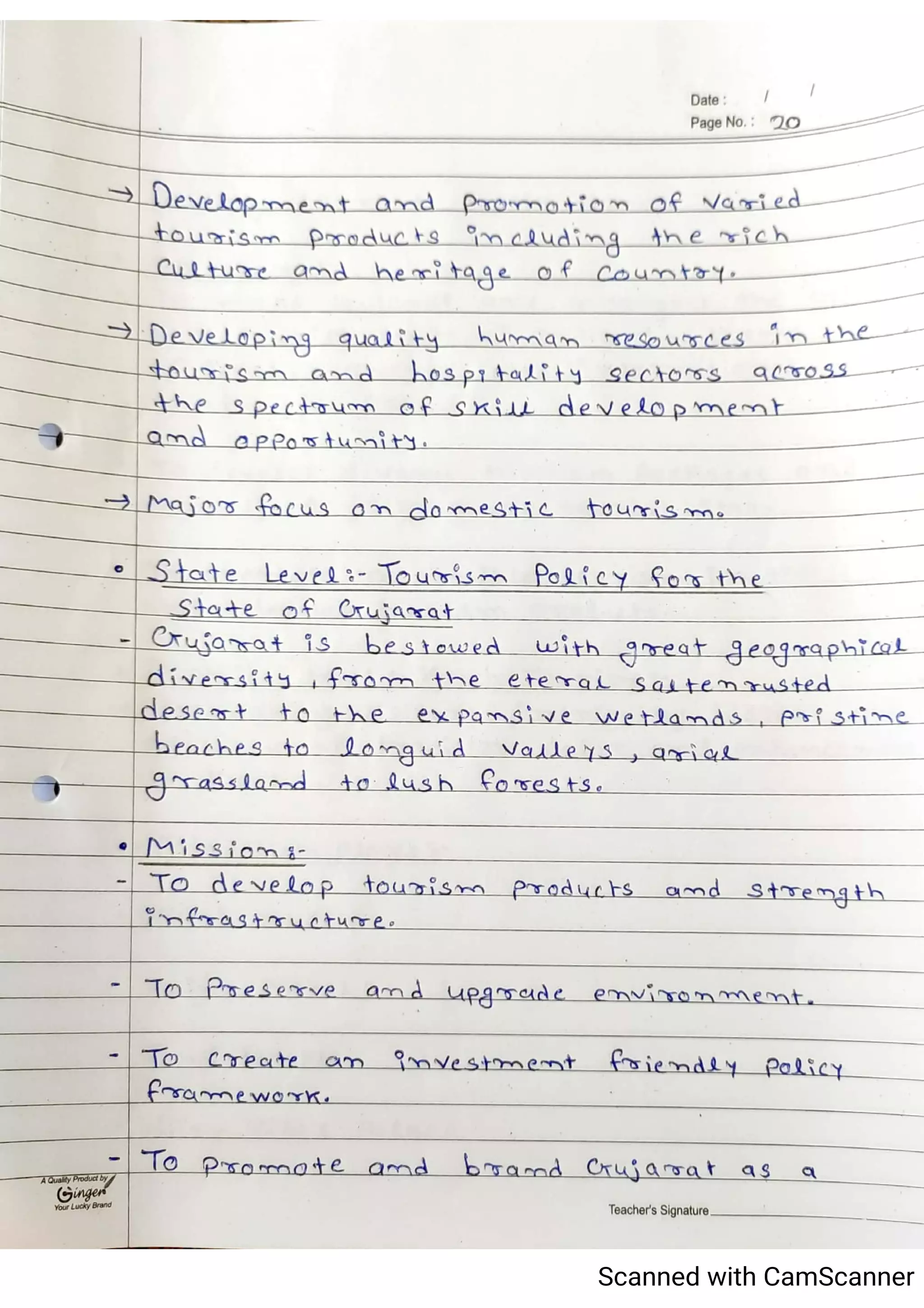 Tourism Planning & Development Notes