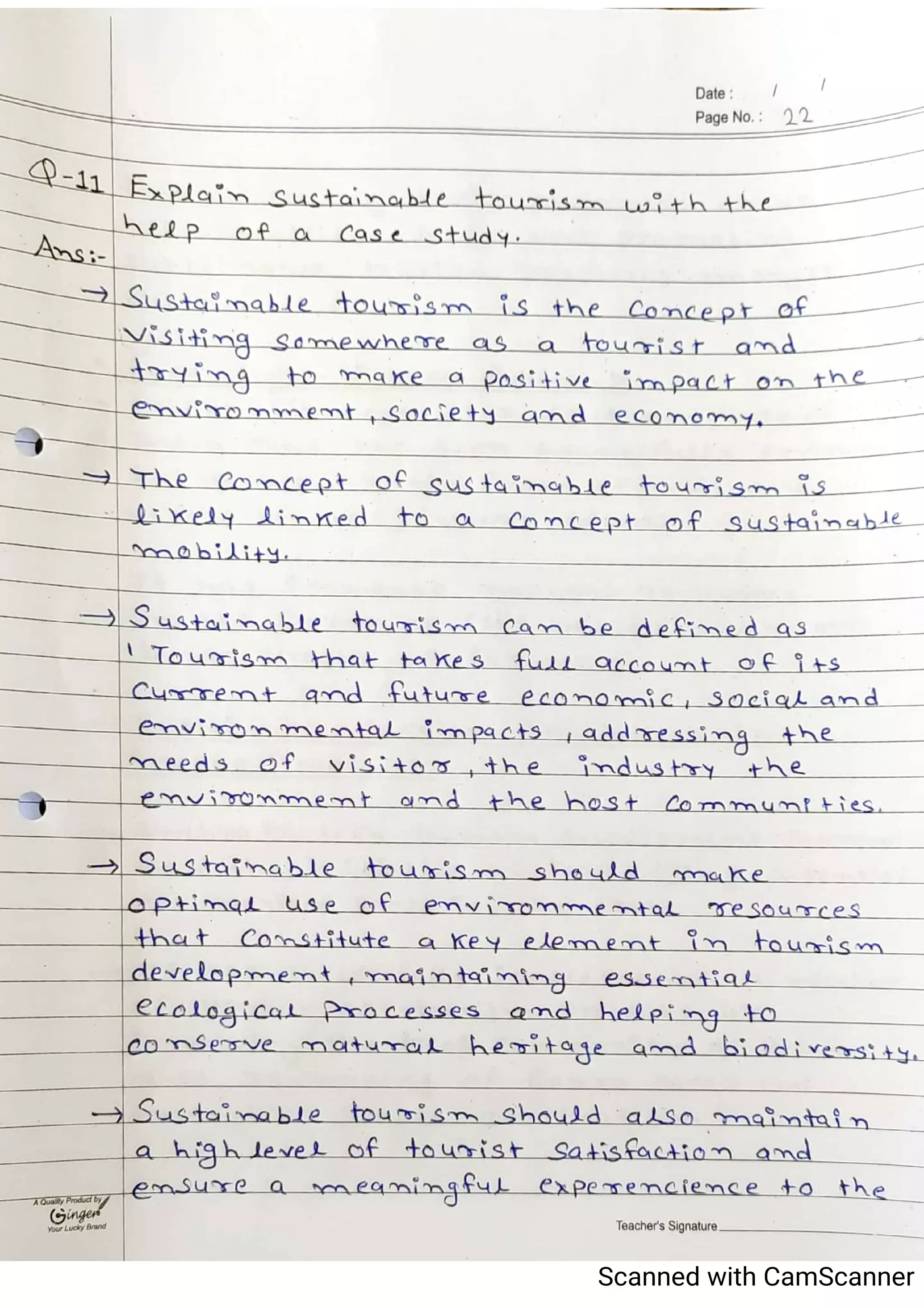 Tourism Planning & Development Notes