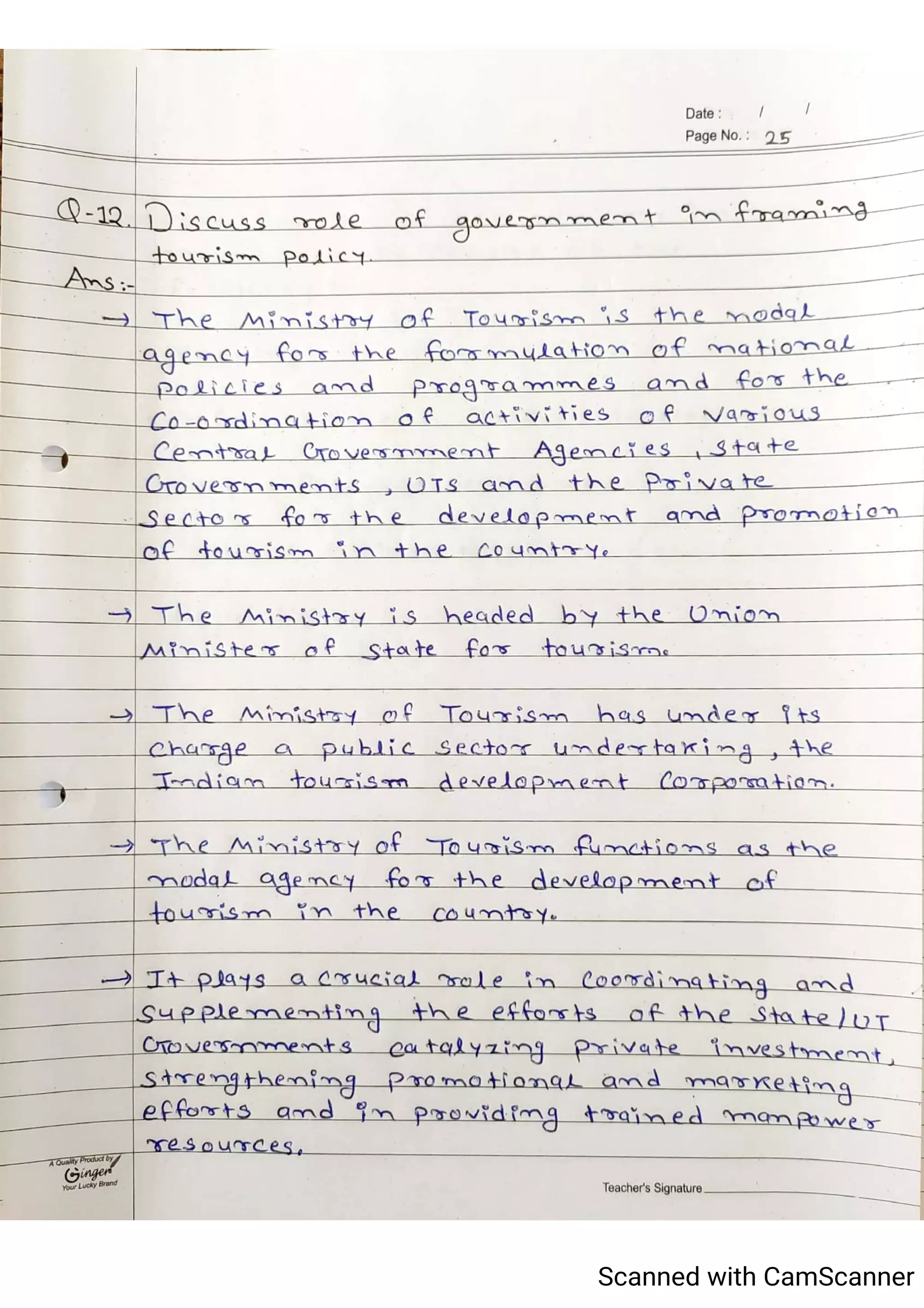 Tourism Planning & Development Notes