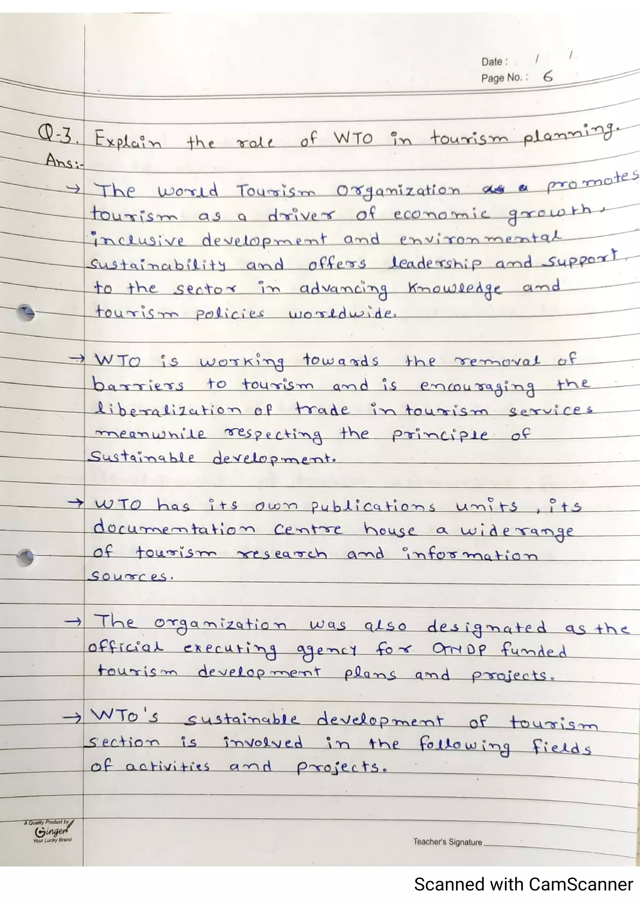 Tourism Planning & Development Notes