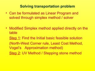 Assign transportation | PPT