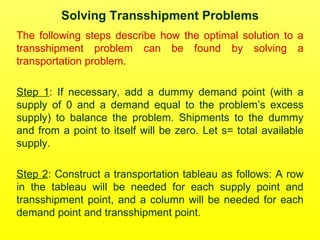Assign transportation | PPT
