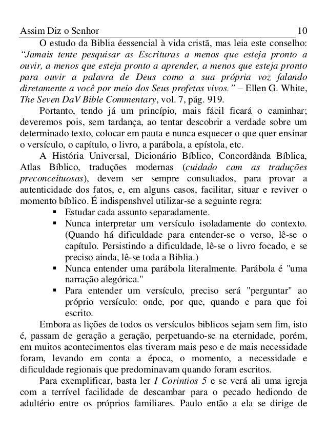 Assim Diz O Senhor Livro Livro: Assim diz o senhor - Lourenã§o Gonzalez -iasd