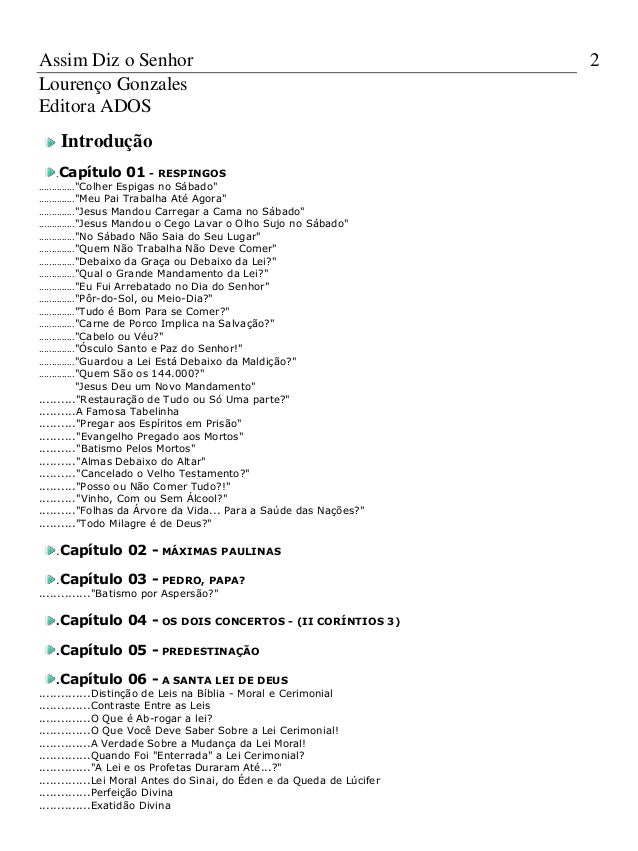 Livro Assim diz o senhor Lourenã§o Gonzalez iasd Livro Assim diz o senhor Lourenã§o Gonzalez iasd