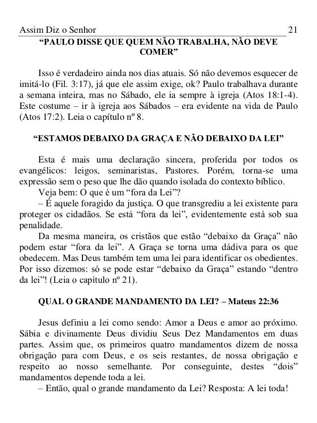 Livro Assim diz o senhor Lourenã§o Gonzalez iasd Livro Assim diz o senhor Lourenã§o Gonzalez iasd