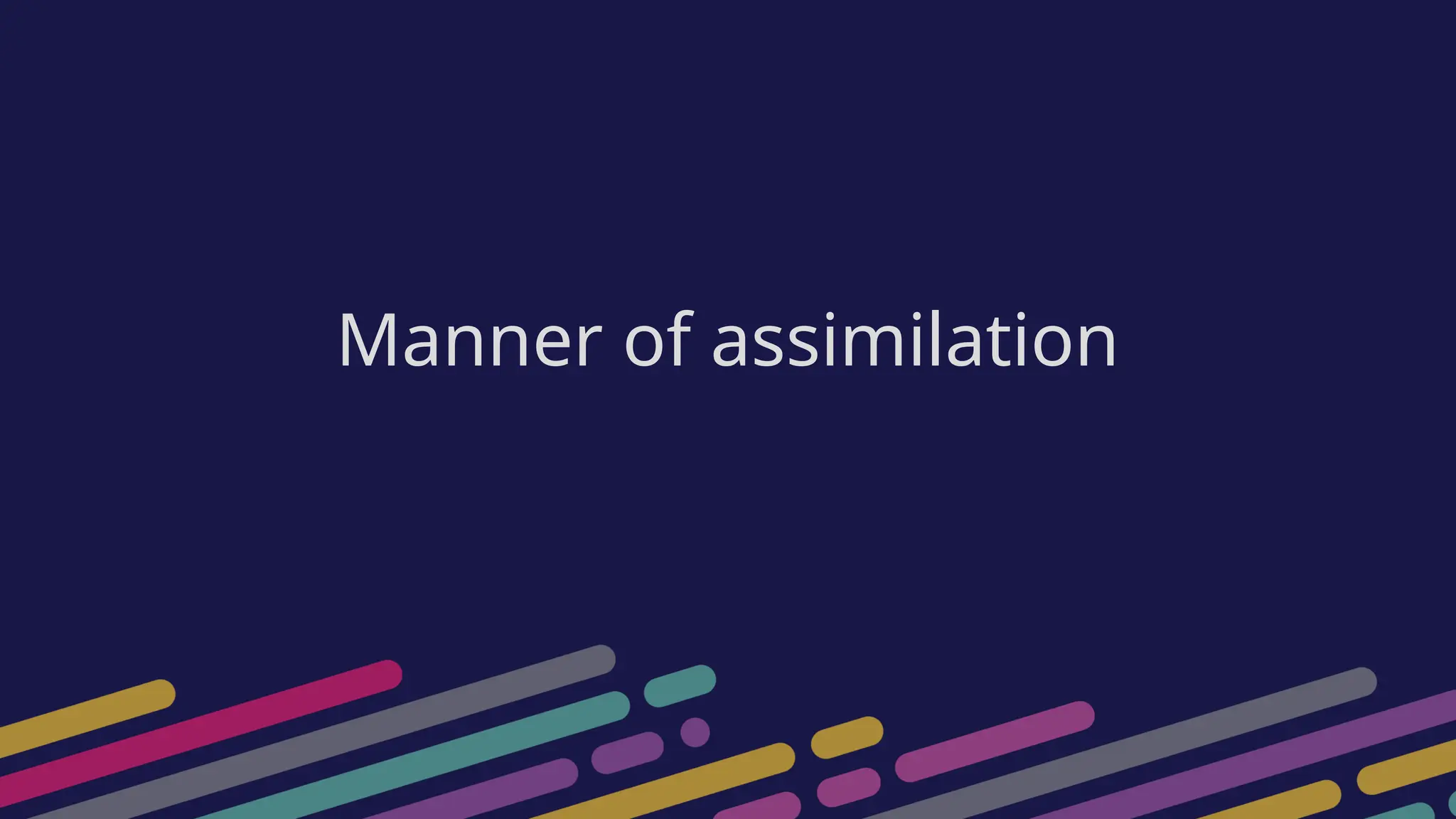 Manner of assimilation
 