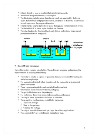 Fabrication process of Integrated Circuit (IC's) | PDF