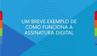 UM BREVE EXEMPLO DE
COMO FUNCIONA A
ASSINATURA DIGITAL
 