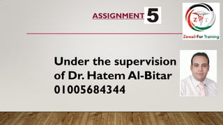 5
ASSIGNMENT
Under the supervision
of Dr. Hatem Al-Bitar
01005684344
 