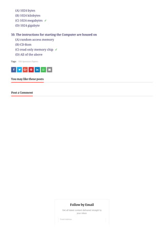 Solved question paper of Assistant computer operator of PSC conducted ...
