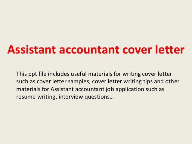 assistant accountant cover letter sample