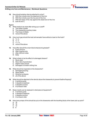 Assistant Driller Ojt Module Pdf