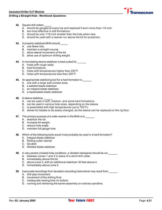 Assistant Driller Ojt Module Pdf