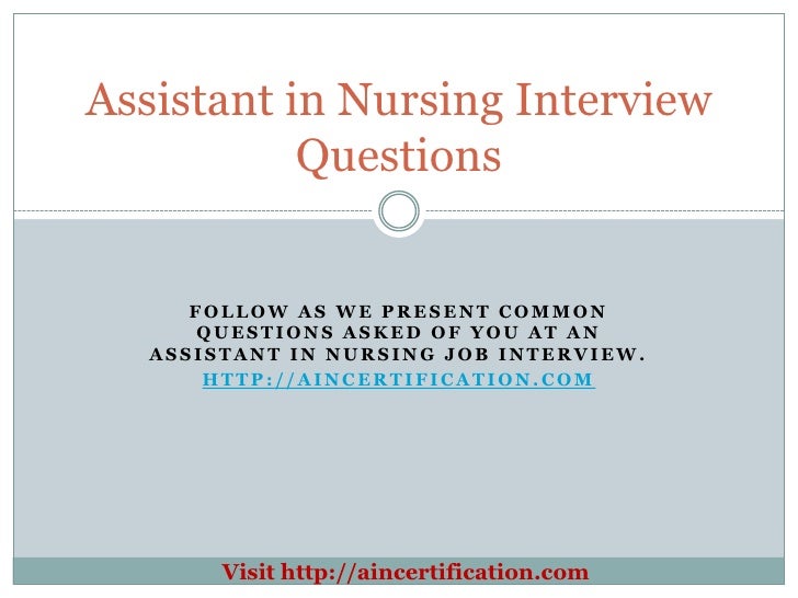 assistant-in-nursing-interview-questions
