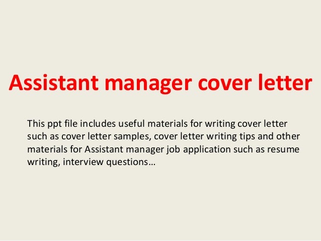 assistant director cover letters