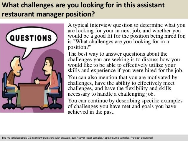 restaurant manager interview questions and answers