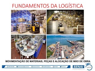 FUNDAMENTOS DA LOGÍSTICA
MOVIMENTAÇÃO DE MATERIAIS, PEÇAS E ALOCAÇÃO DE MÃO DE OBRA
 