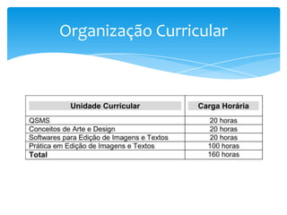 Organização Curricular
 