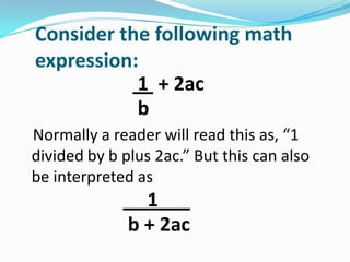 Assistive technology for math texts | PPT