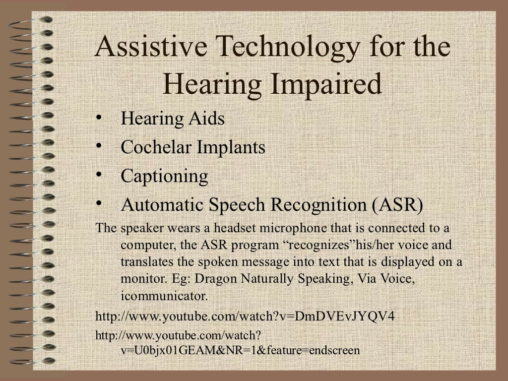 Assistive technology for sensory impairments