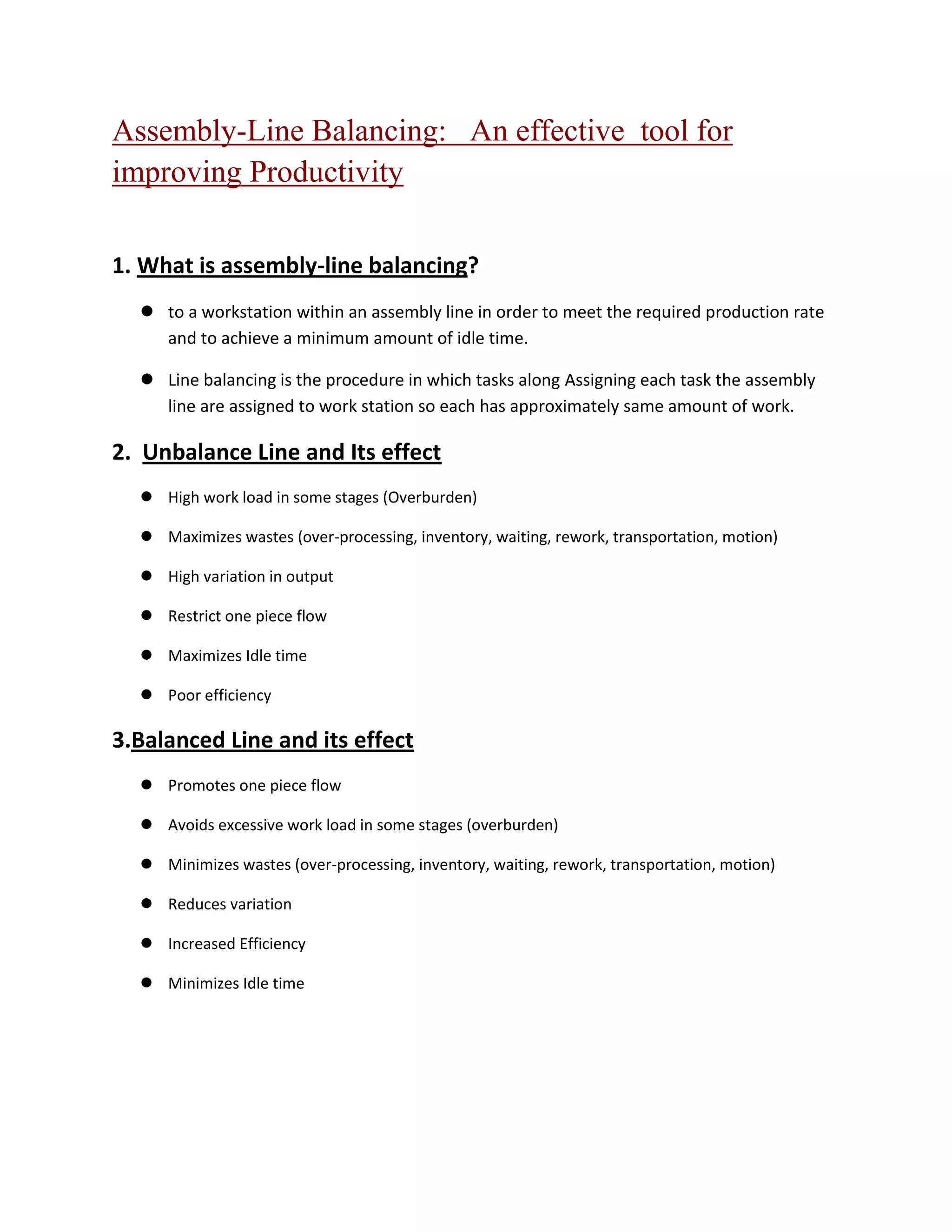 Assembly Line Balancing PDF