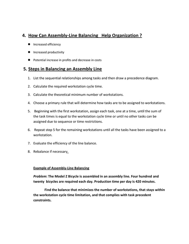 Assembly Line Balancing PDF