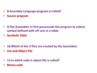 Assmbly language mcqs | PPT