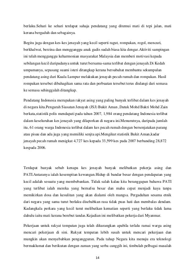 kesan kedatangan pendatang asing