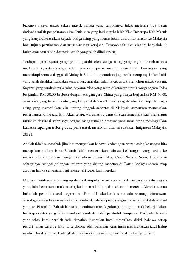 karangan pendatang asing tanpa izin