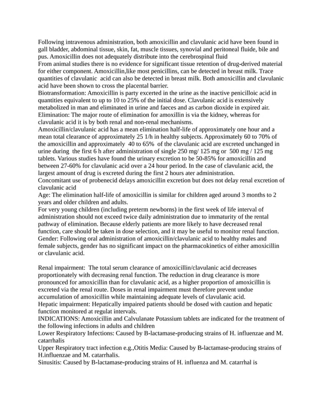 Clavamox PDF Chemistry Science