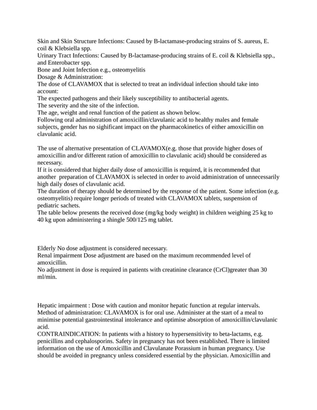 Clavamox PDF Chemistry Science