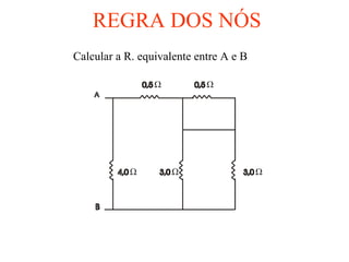 REGRA DOS NÓS Calcular a R. equivalente entre A e B 