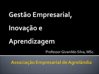 Gestão Empresarial, Inovação e Aprendizagem Professor Givanildo Silva, MSc. 