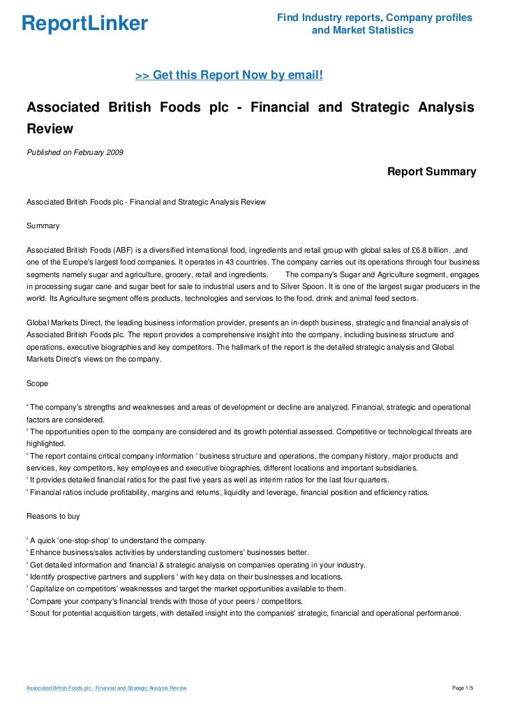 Associated British Foods Porter S Analysis Associated British Foods Porter S Analysis