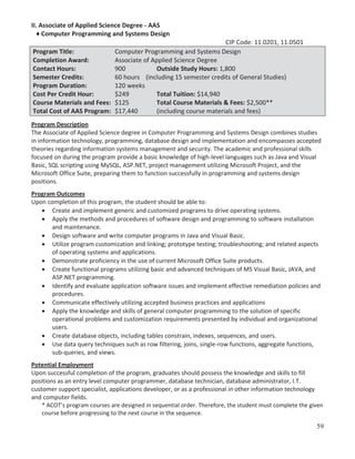 Associate in Applied Science Computer Programming and Systems Design | PDF