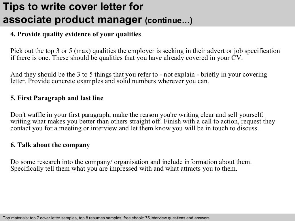 Associate product manager cover letter